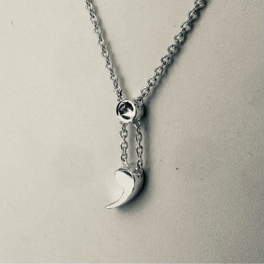Semicolon “Not Over” Adjustable Chain Silver-Tone Necklace, 24”